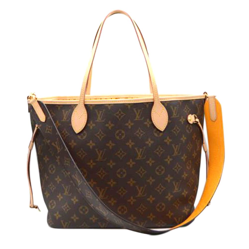 Louis Vuitton Neverfull Inside Jaune Safran Tote Bag Leather Brown